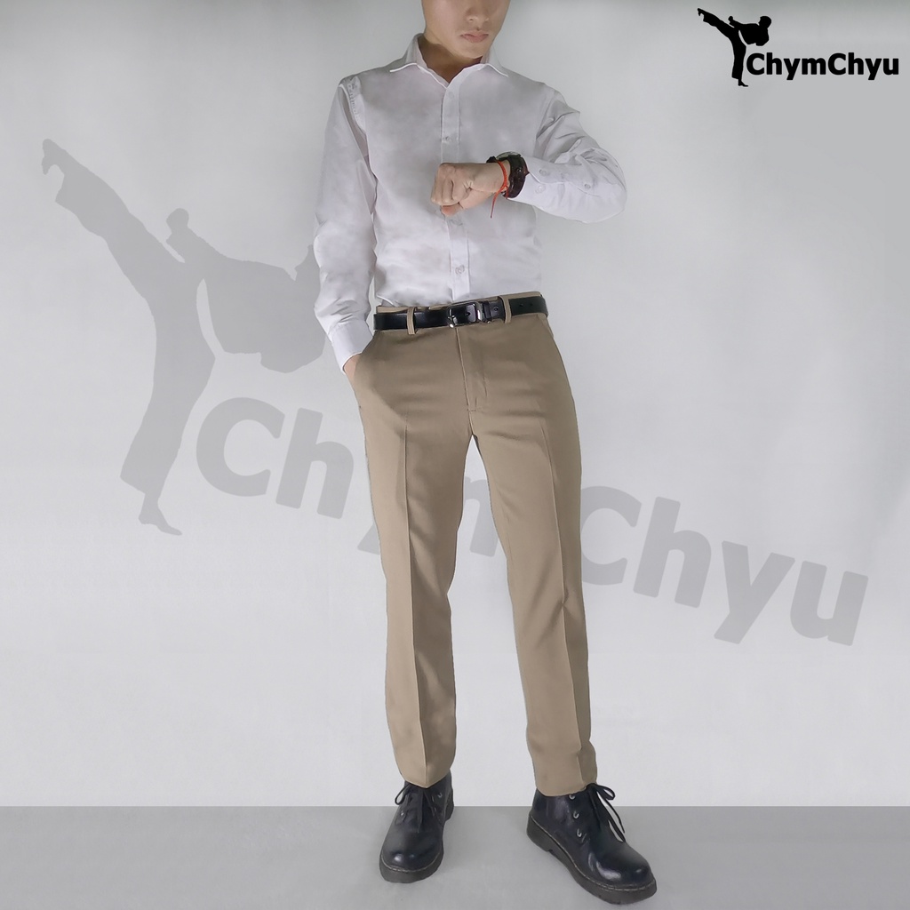 Quần Âu Nam Đẹp Ống Suông ChymChyu - Quần Tây Nam Cao Cấp Dáng Đứng Màu Nâu