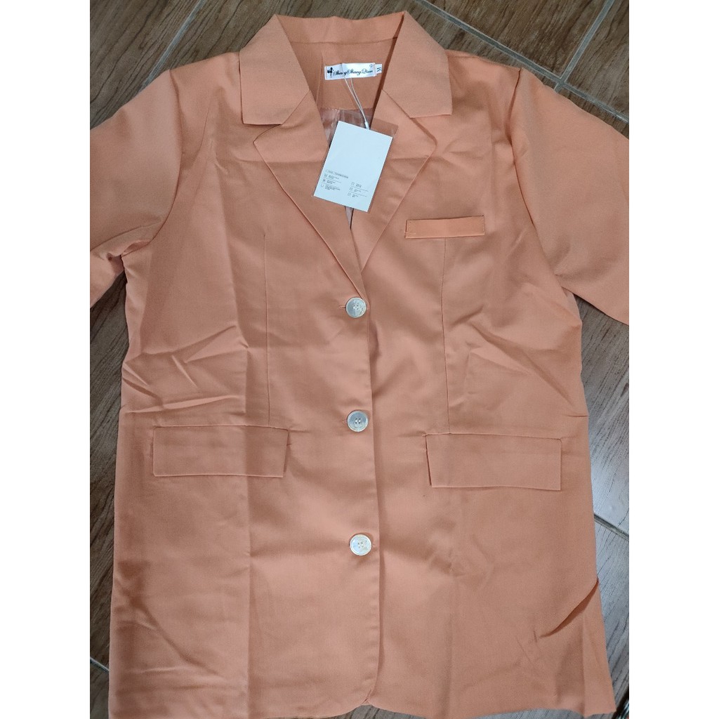 Ảnh thật 5 hình cuối-HC616.Áo blazer cam ngắn tay mùa hè phong cách Hàn Quốc | BigBuy360 - bigbuy360.vn