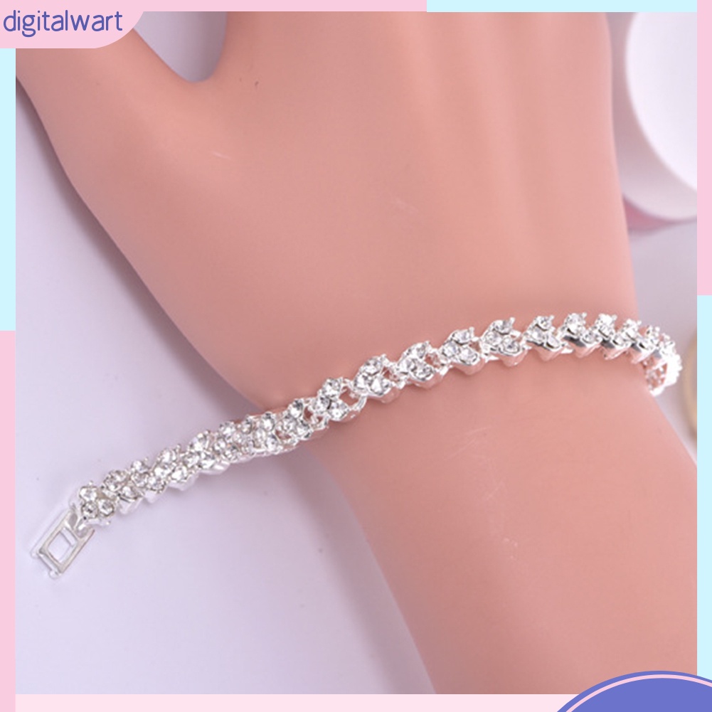 Vòng đeo tay đính đá nhân tạo sáng bóng dễ thương dành cho phụ nữ