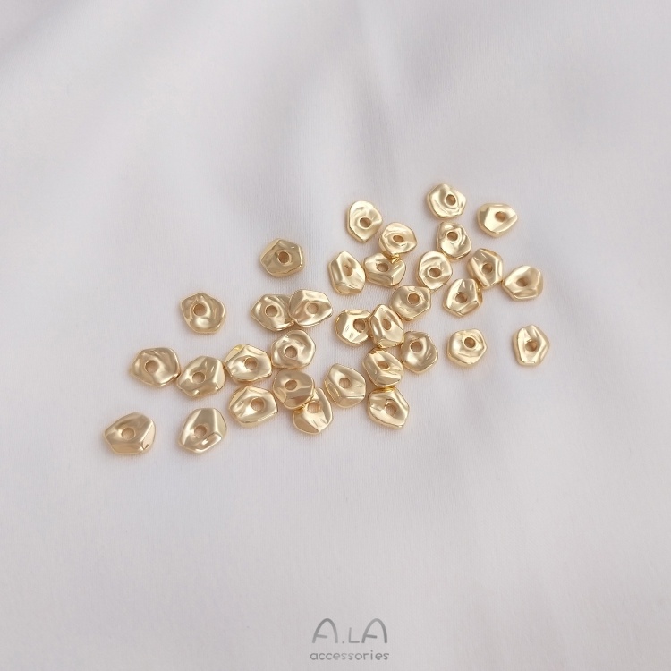 Bộ 10 Hạt Xâu Chuỗi 14K Màu Vàng Đồng Dùng Để Làm Trang Sức diy