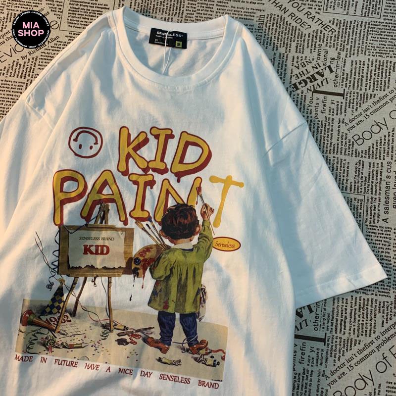 Áo thun tay lỡ MIA, Áo phông nữ form rộng dáng Unisex/Ulzzang mặc lẻ cặp nhóm hình KID PAINT