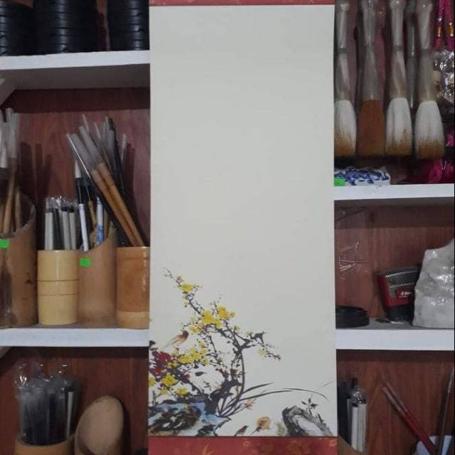 combo 10 Giấy viết thư pháp có nẹp treo .Giấy viết thư pháp 20x55cm