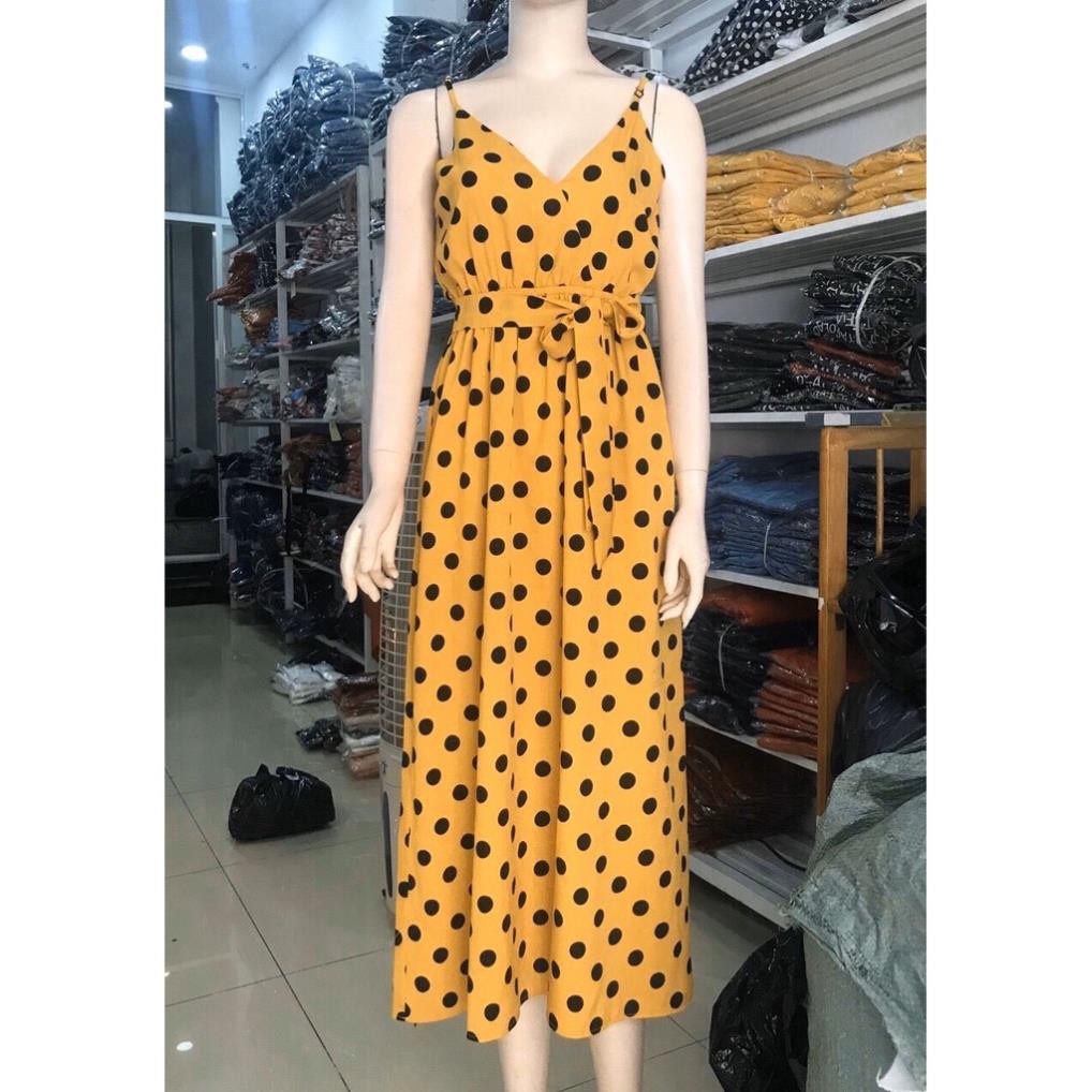 ĐẦM MAXI HỞ LƯNG| VÁY DÁNG SUÔNG CHẤM BI | MAXI ĐẸP HÚT HỒN | BigBuy360 - bigbuy360.vn