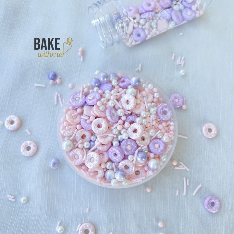 Kẹo bông đường, kẹo trang trí hình donut để trang trí bánh sinh nhật, bánh kem, cupcake, bánh vòng