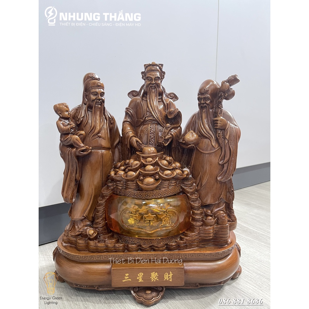 Bộ Tượng Tam Đa Phúc Lộc Thọ PT-33 - Cao 40cm - Mang Đến T iền Tài Hạnh Phúc Viên Mãn - Thọ Tỷ Nam Sơn - Có Video