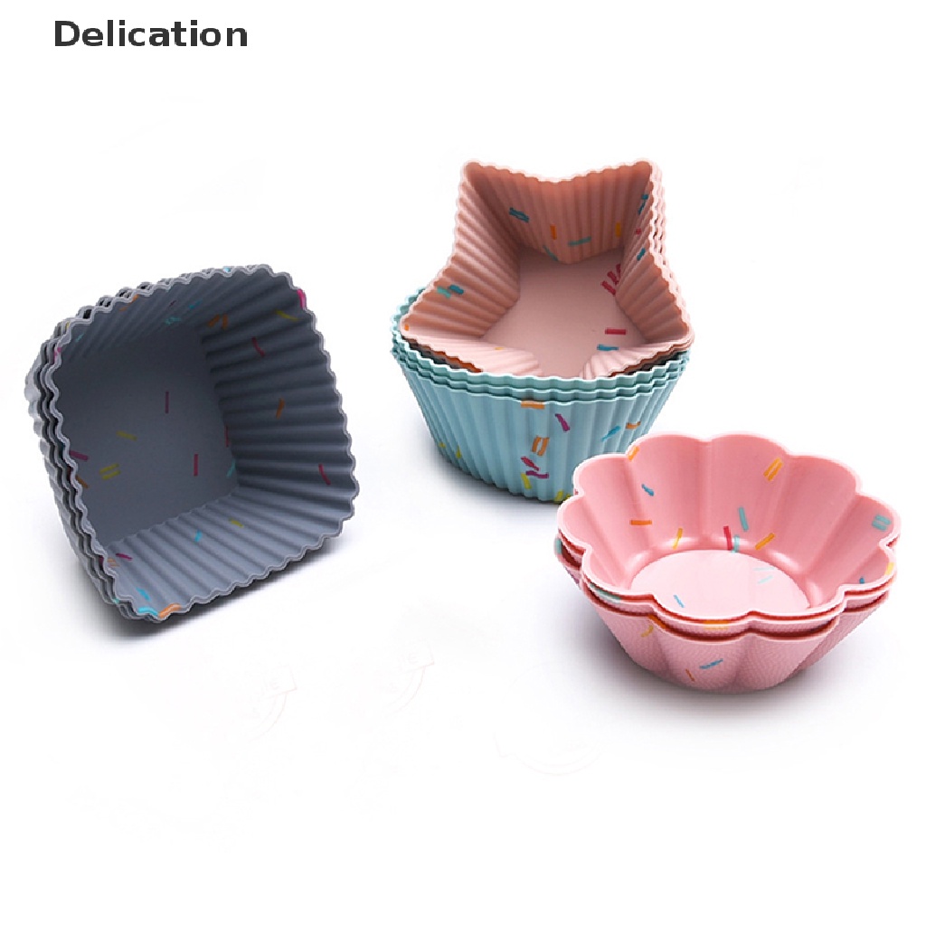 Set 12 Khuôn Silicone Làm Bánh Muffin DIY Tiện Dụng