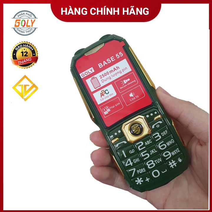 Điện thoại Goly Base 55 kèm ốp lưng - 2 sim 2 sóng - Loa 3D - Hàng chính hãng