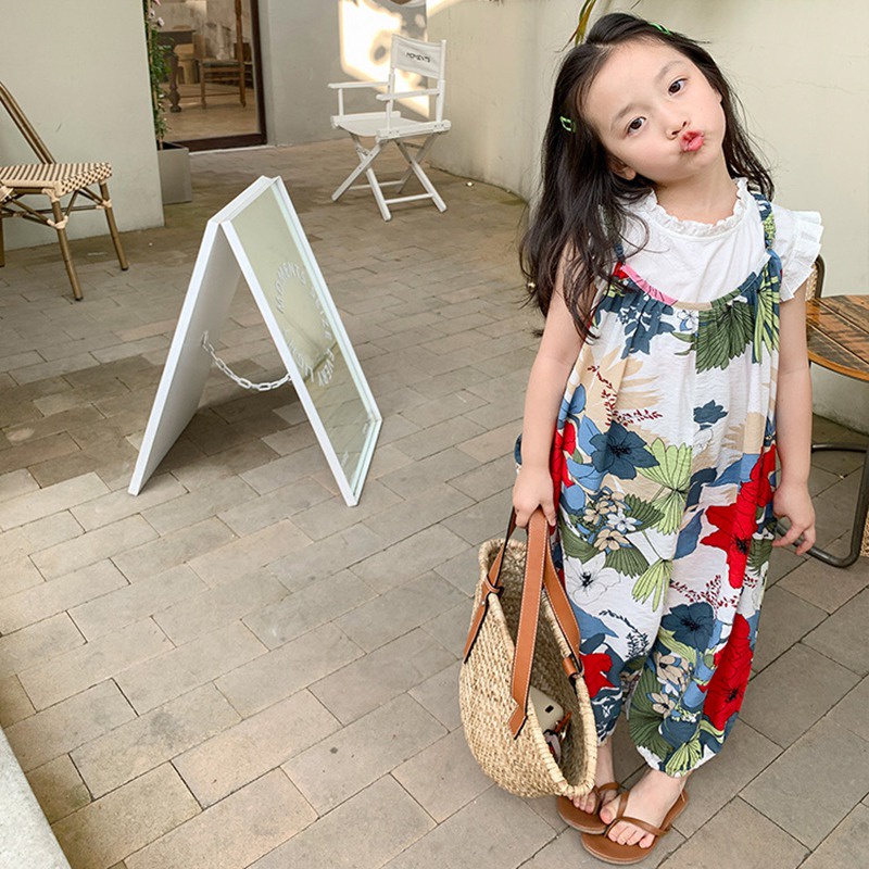 Jumpsuit Hai Dây Thời Trang Hàn Quốc Đáng Yêu Cho Bé Gái