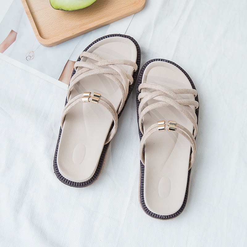 Giày sandal IELGY đế bằng thời trang thanh lịch cho nữ