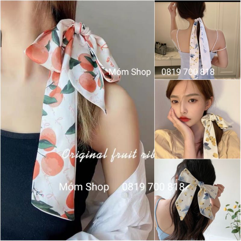 Khăn buộc tóc, choàng cổ, dây ruy băng buộc tóc thắt nơ xinh xắn