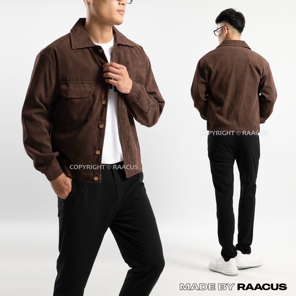 Áo khoác nam nữ form rộng chất nhung tăm đẹp RAACUSSTORE, áo khoác nhung tăm nam nữ unisex -D1AK381