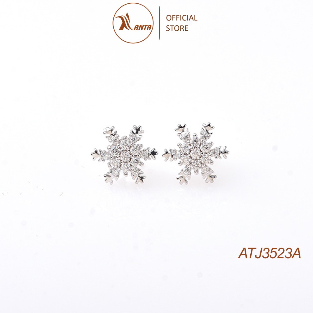 Bông tai bạc 925 hình hoa tuyết thả dài tua rua điệu đà sang trọng thời trang cho nữ ANTA Jewelry - ATJ3523