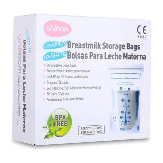 (Kèm bill) 60 Túi trữ sữa unimom 2 zip compact (chính hãng)