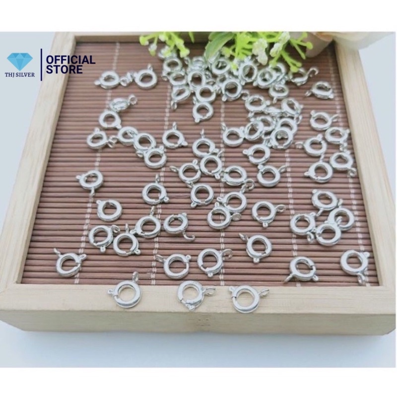 Móc khoá tròn dây chuyền chuẩn bạc ta-THJ SILVER
