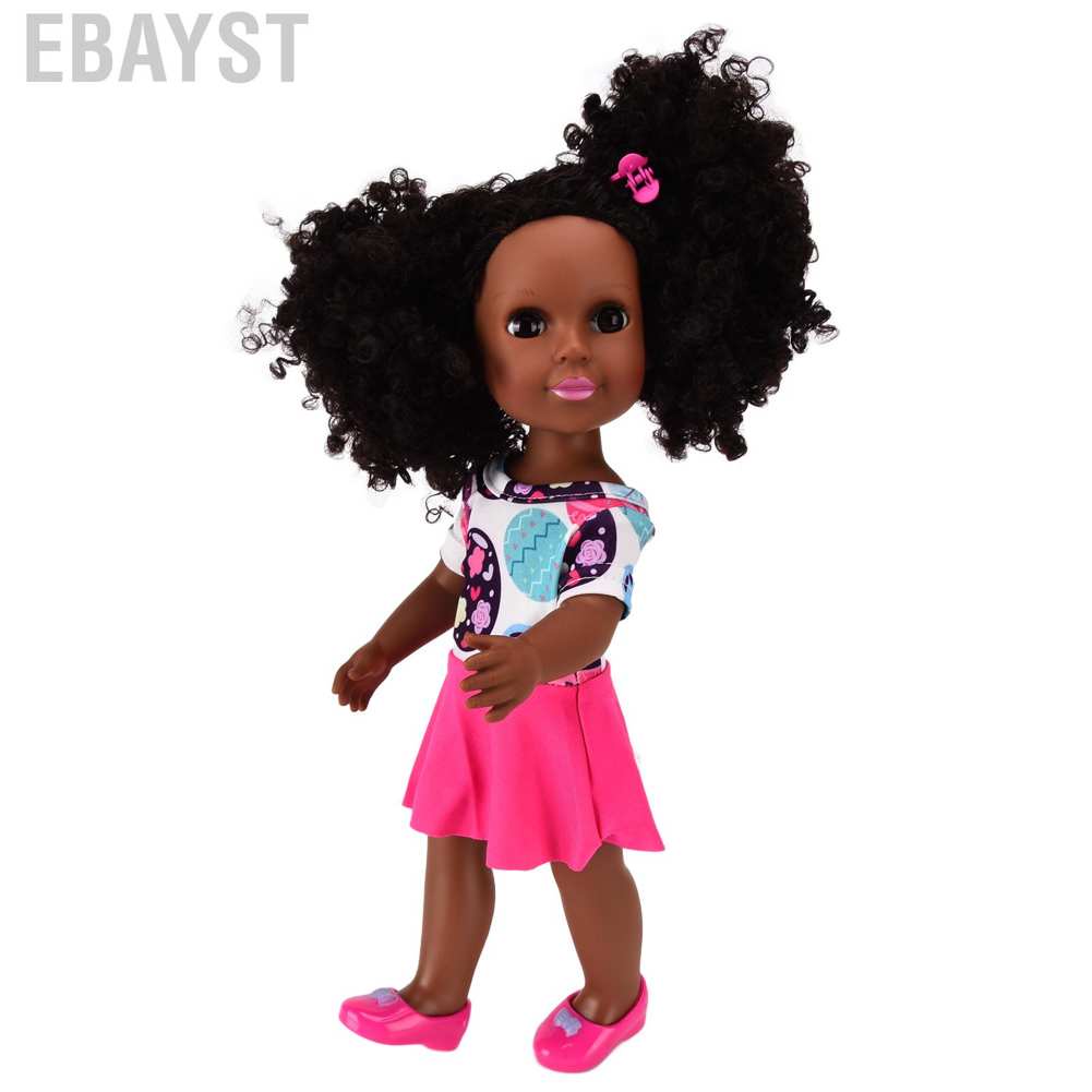 Ebayst 14″ Black Doll Cute Rotatable Girl Simulation Kid Toddler Play Toy HOT