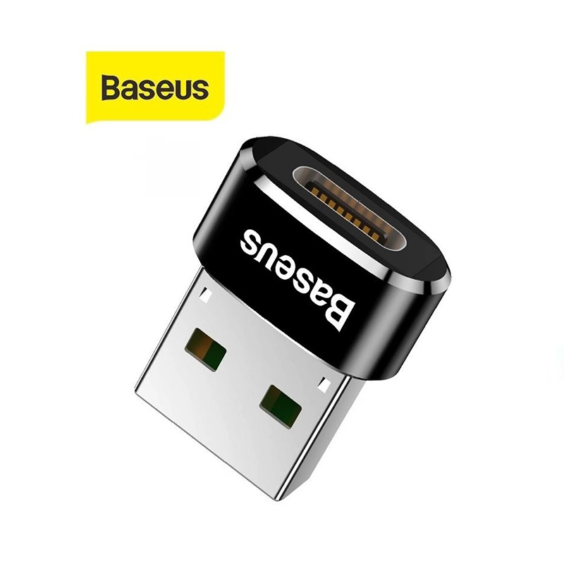 Đầu chuyển đổi mini OTG Baseus USB to Type-C hổ trợ sạc nhanh 3A/5A và truyền dữ liệu 480Mbps