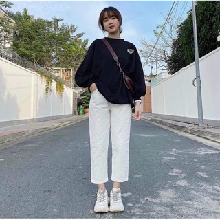 Set quần trắng áo đen