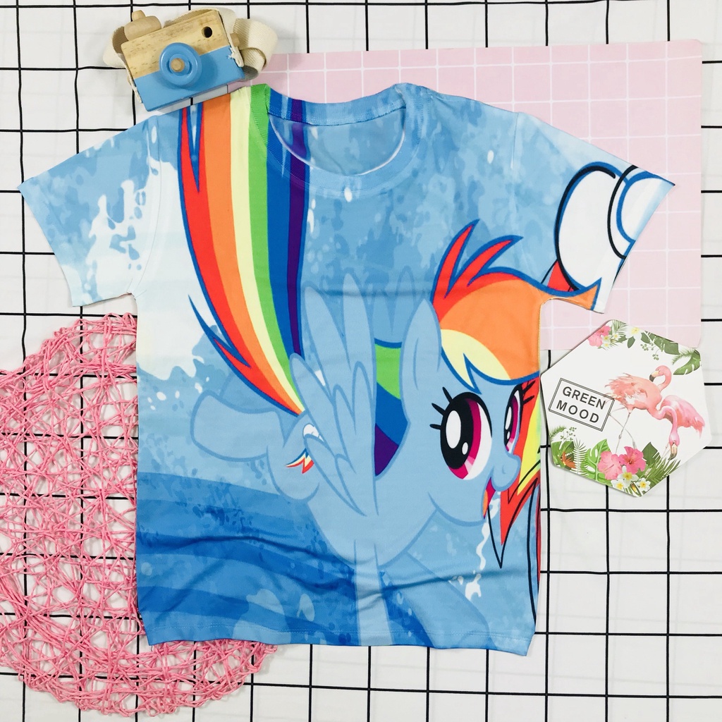 Áo thun 3D pony bé gái dễ thương
