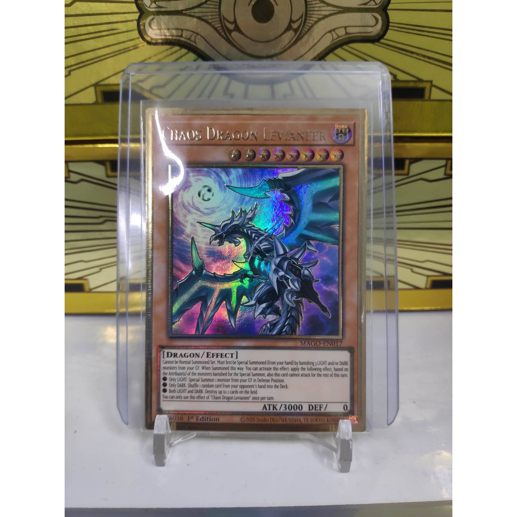 [ Dưa Hấu Yugioh ] Lá bài thẻ bài Chaos Dragon Levianeer - Premium Gold Rare - Tặng bọc bài nhựa bảo quản
