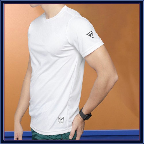 Áo thể thao nam NUTTY, áo tập gym vải thun trắng, vải thun lạnh, co dãn 4 chiều, chuẩn form, thoải mái | BigBuy360 - bigbuy360.vn