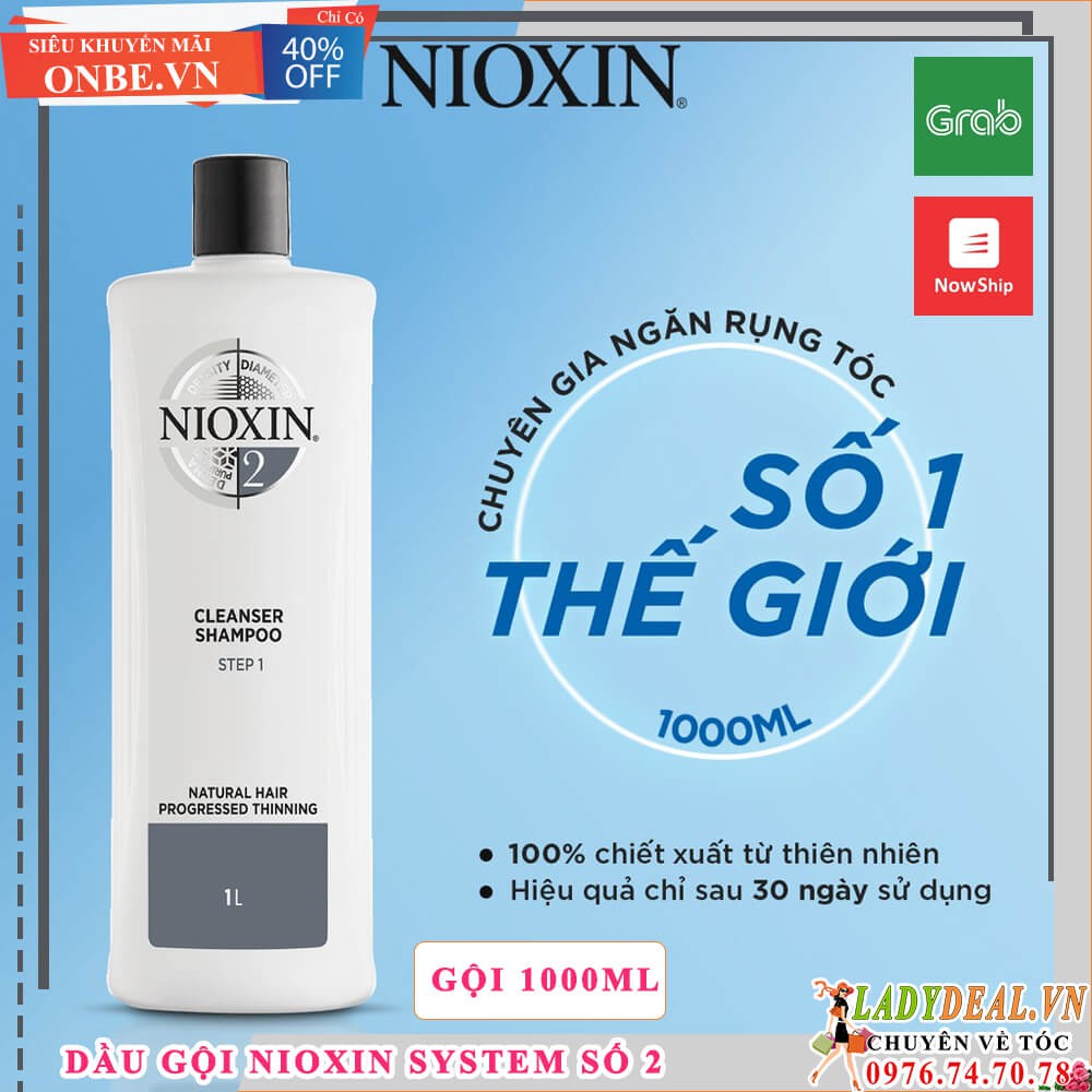 NIOXIN 2 | Dầu Gội Giảm Rụng Tóc Nioxin Số 2 - 1000ML