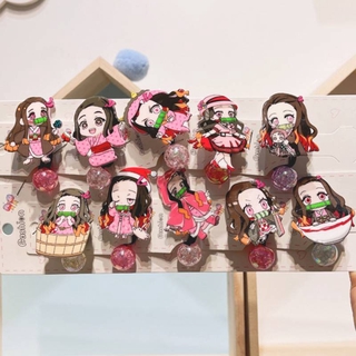 Dây cột tóc, buộc tóc vải scrunchies dễ thương nhiều màu Demon Slayer Kimetsu No Yaiba Kamado Tanjirou Nezuko Girls Cute Cartoon Anime Elastic Hair Bands Ponytail Holder Scrunchies Kid Hair Accessories Agatsuma Zenitsu Tsuyuri Kanawo