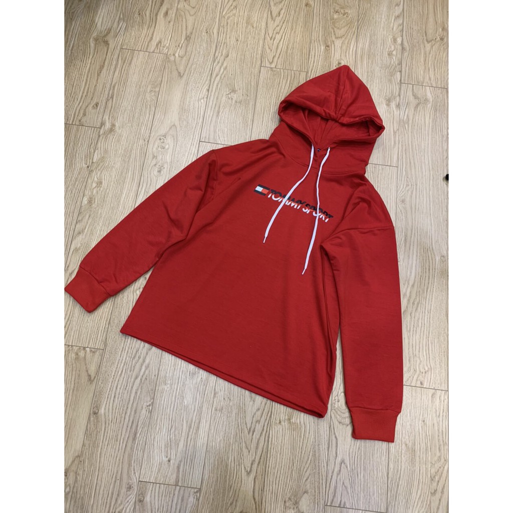 Áo hoodie nữ basic có nón Tommy vnxk