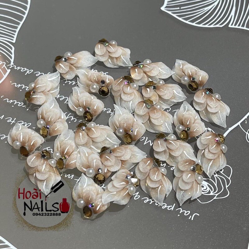 hoa bột góc nhuỵ đính đá siêu đẹp