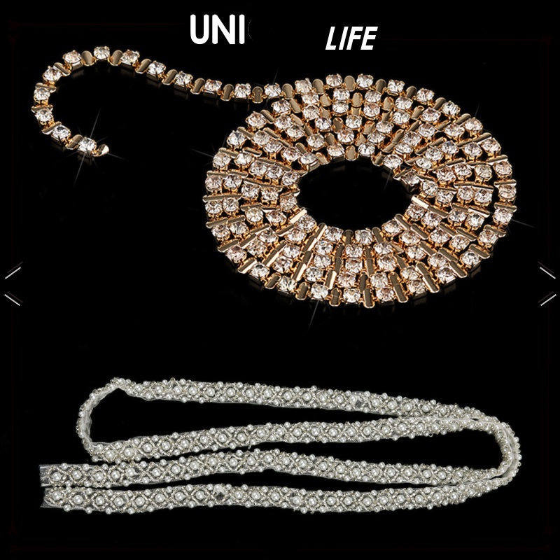 Dải Ren Lưới Đính Hạt Ngọc Trai 1Yard Trang Trí Thủ Công