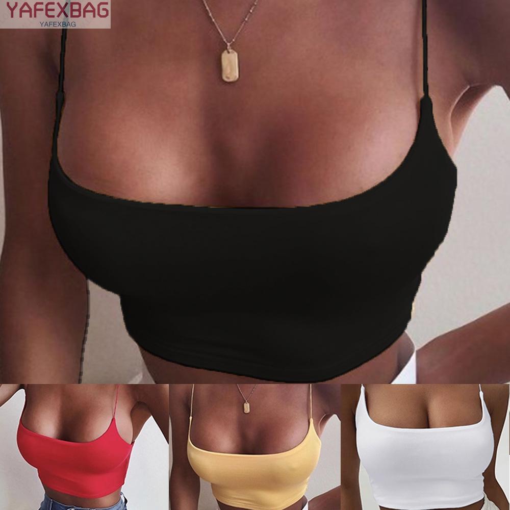 Crop Tops Womens Vest Comfortable Plus Size Solid Color Spaghetti Strap