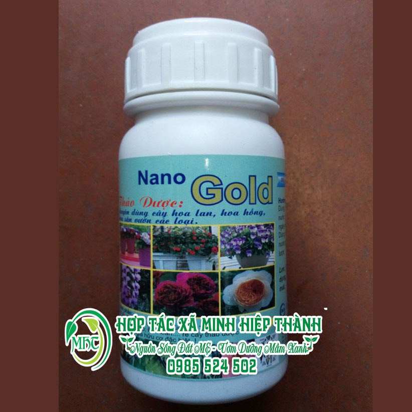 Chế phẩm Nano Gold Thảo dược lọ 250ml chuyên dùng trừ bệ nh cho hoa lan, hoa hồng, vườn hoa cây cảnh