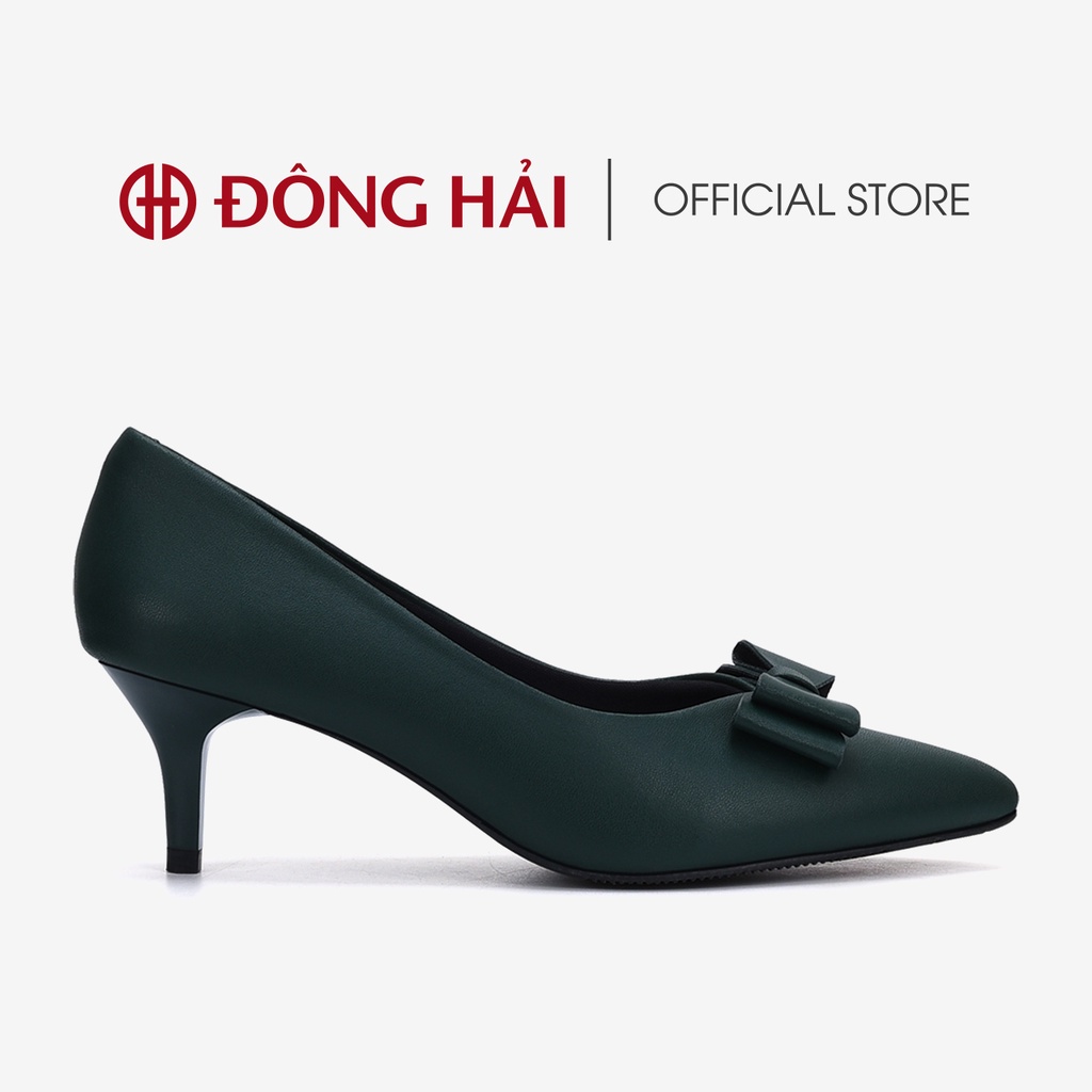 Giày cao gót nữ Đông Hải mũi nhọn đính  nơ nữ tính gót nhọn cao 6cm tôn dáng  thanh lịch - G81I1