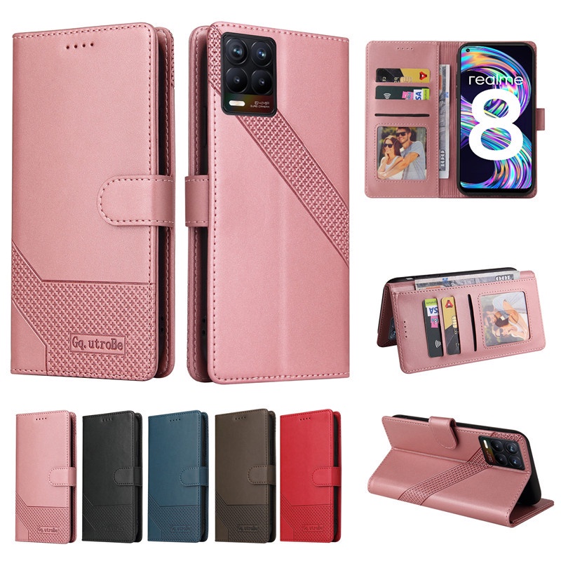 Bao da điện thoại kiểu ví đựng thẻ cho Oppo A15 A94 4g Find X3 Pro Reno 5f Realme 8 Gt C11 C15 C21 V13 X7 Pro C2