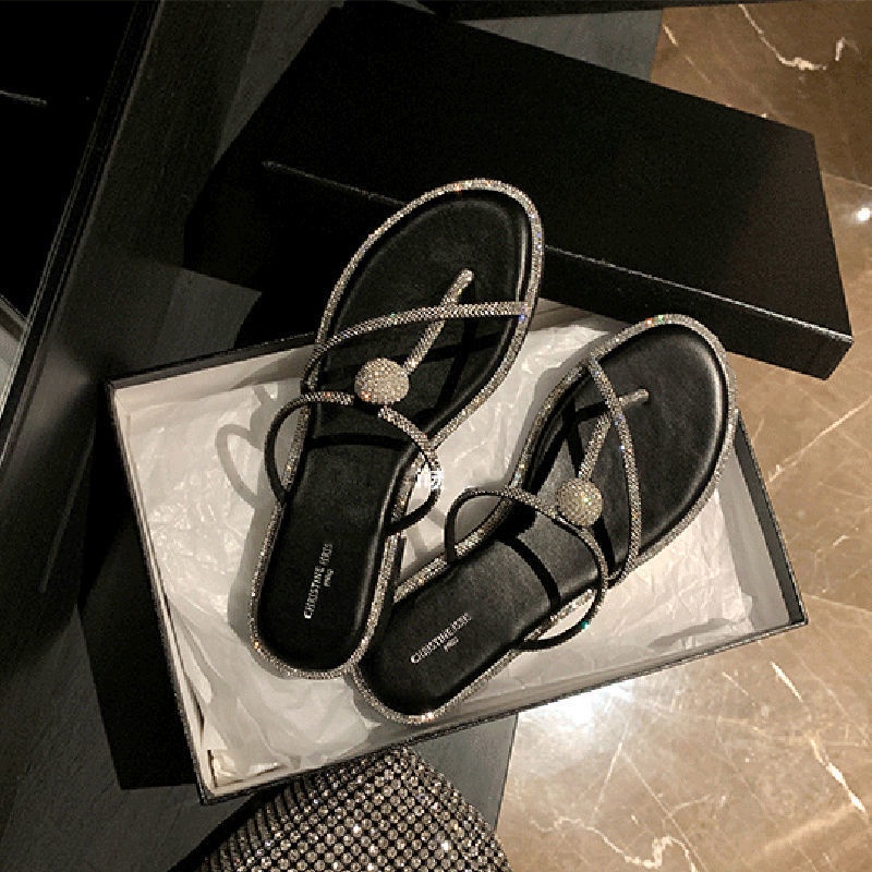 Dép Sandal Đính Đá Thời Trang Mùa Hè ins2022 Cho Nữ