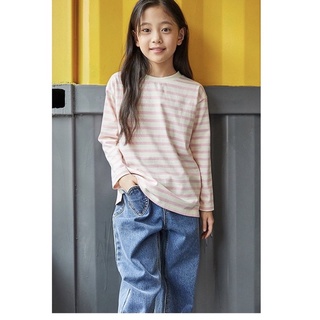 Áo thun bé dài tay kẻ sọc unisex xuất Hàn