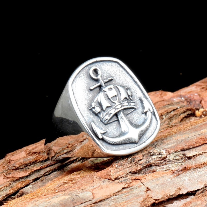 Nhẫn Inox 316L Hình Mỏ Neo Thời Trang