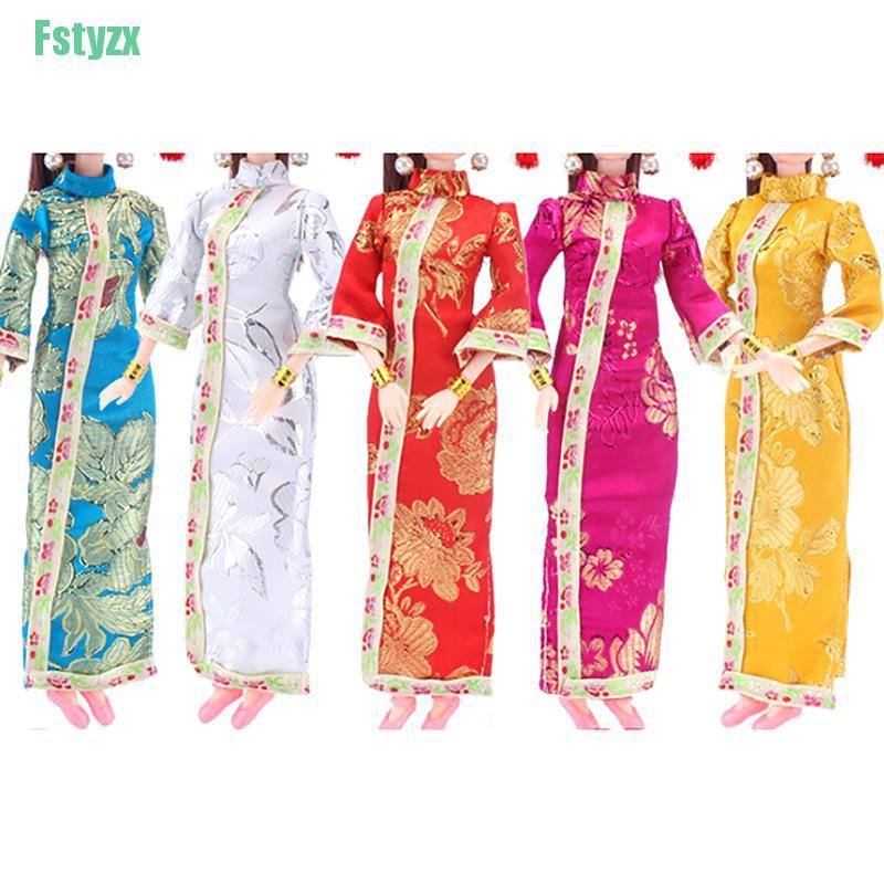 fstyzx Doll handmade unique dress clothes for chinese traditional dress cheongsam