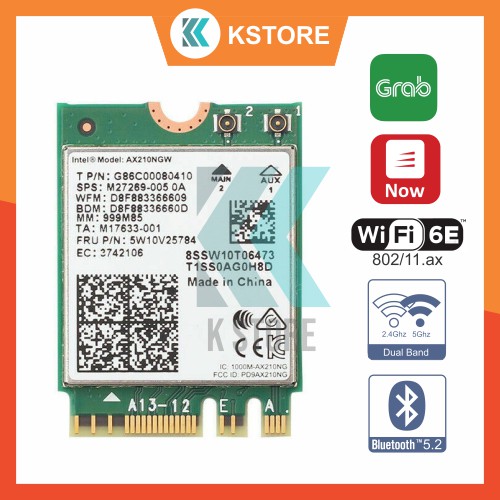 Card wifi Intel 3168AC, AX210, Killer 1675x khe M2 cho laptop, PC - Thiết bị thu wifi cho máy tính