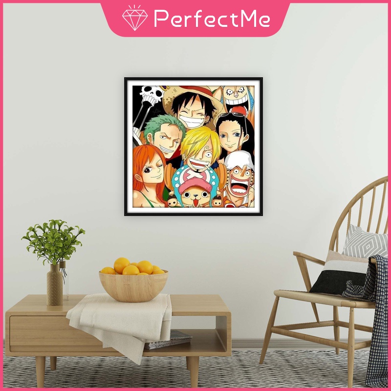 Bộ tranh đính đá 5D họa tiết hoạt hình One Piece độc đáo DIY 30x30cm