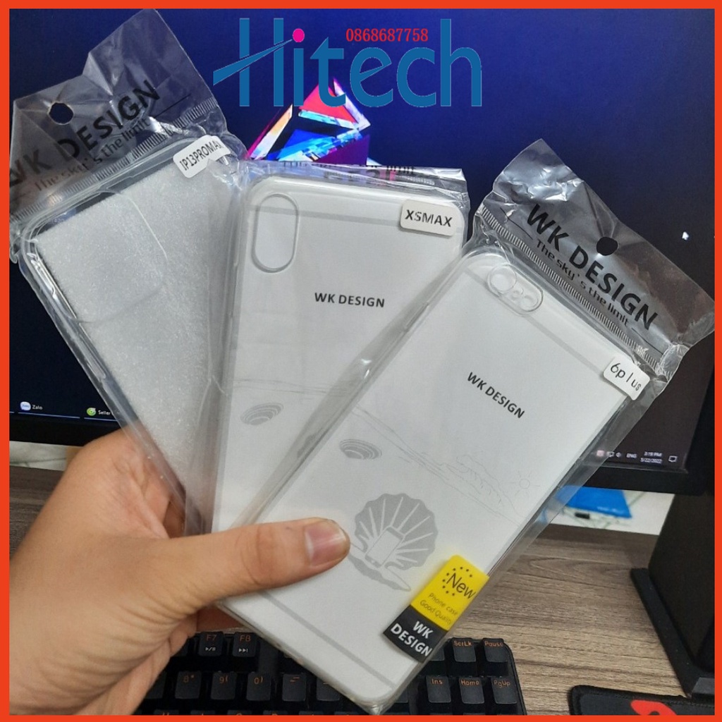 Ốp Lưng chính hãng WK Design Silicon trong suốt IPhone 6/6s/6plus/7/7 plus/8 plus/X/XS Max/11/11 Pro Max/12/12 Pro Max