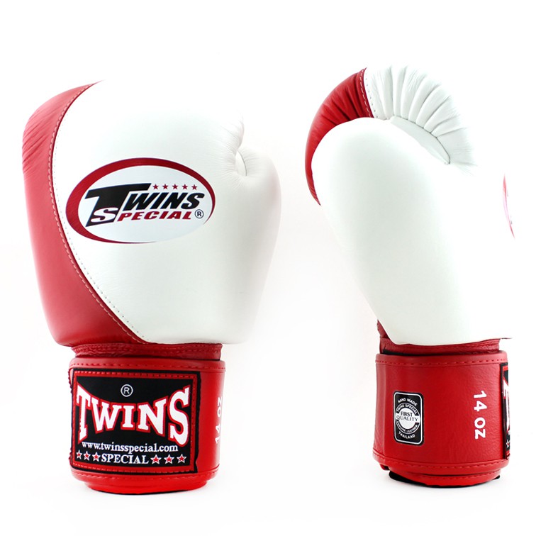 Găng tay boxing Twins BGVL-8 Velcro - Trắng đỏ
