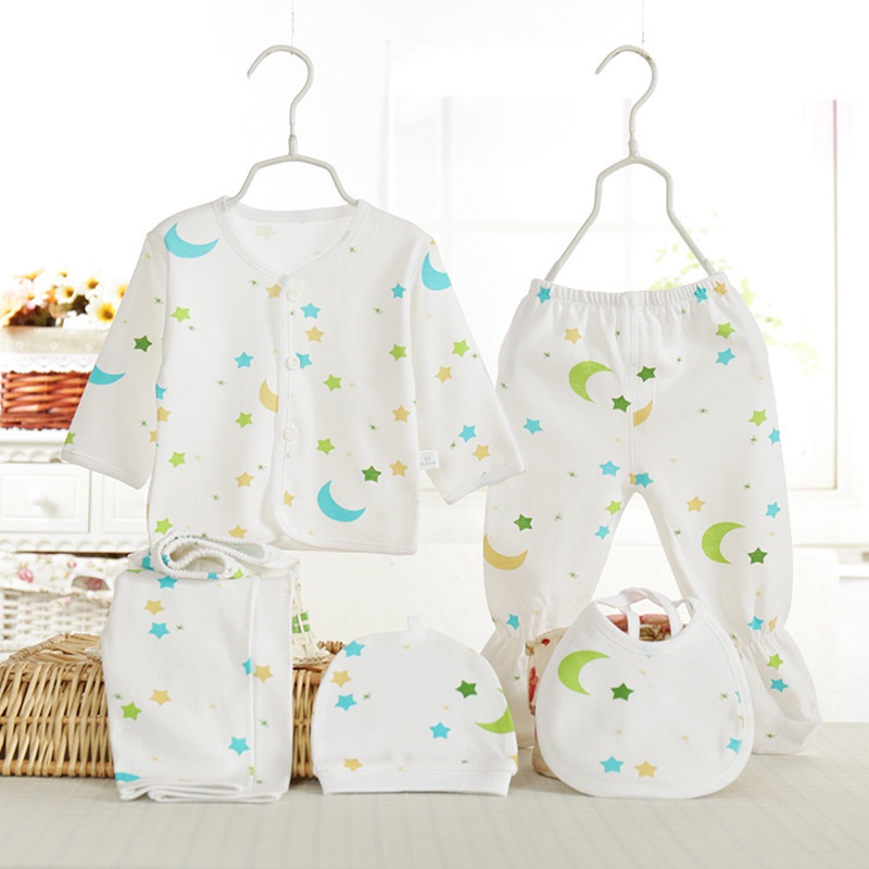 quần áo phù hợp cho quần áo sơ sinh mới sinh mũ mũ trẻ em yếm 5 cái mới biết đi quần áo cotton bộ AKKU