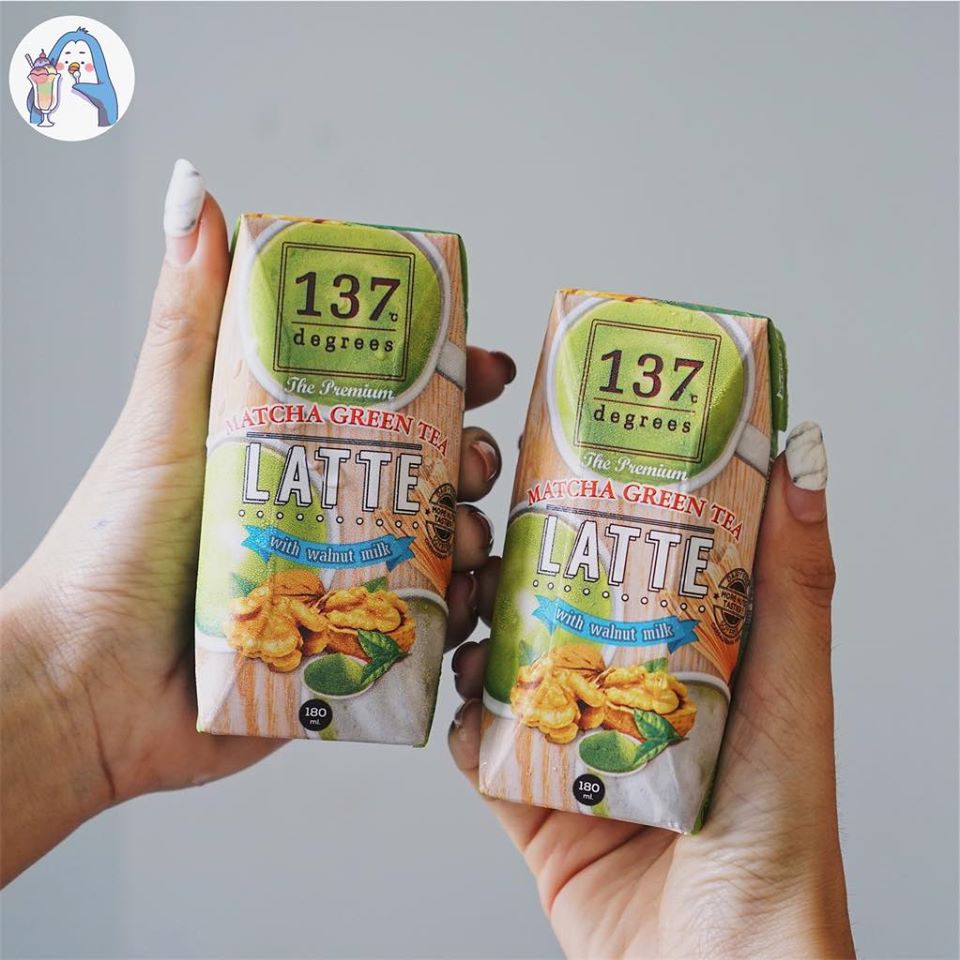 Sữa hạt Óc Chó Trà Xanh 137 Degrees 180ml x Thùng 36 hộp Thái Lan, 99%hạt tươi, vị matcha và ngọt từ mật hoa dừa hữu cơ