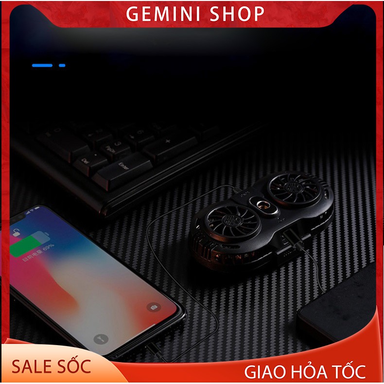 Quạt tản nhiệt điện thoại 2 quạt sò nóng lạnh memo AH102 Gaming giá rẻ GEMINI SHOP