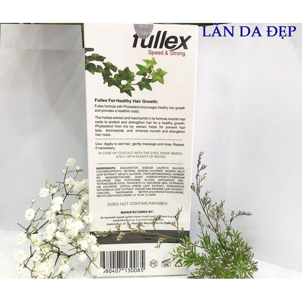 Dầu gội Fullex Speed &amp; Strong giúp tóc mềm mượt ngừa rụng tóc kích thích mọc tóc chai 400ml