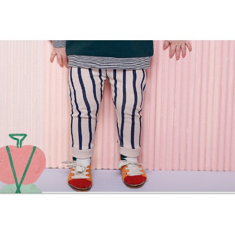 (90,120,130) Quần legging cotton kẻ xuất Hàn Milkmile moouse06