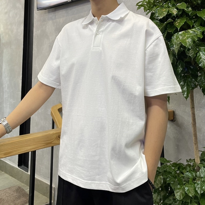 Áo Polo Peaceout Studios Basic Trơn có Tag sau lưng