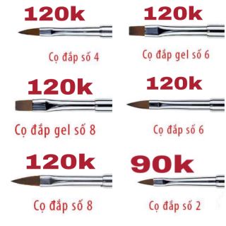 Các loại cọ đắp gel, đắp bột size 2,4,6,8 hàng đẹp PK nail
