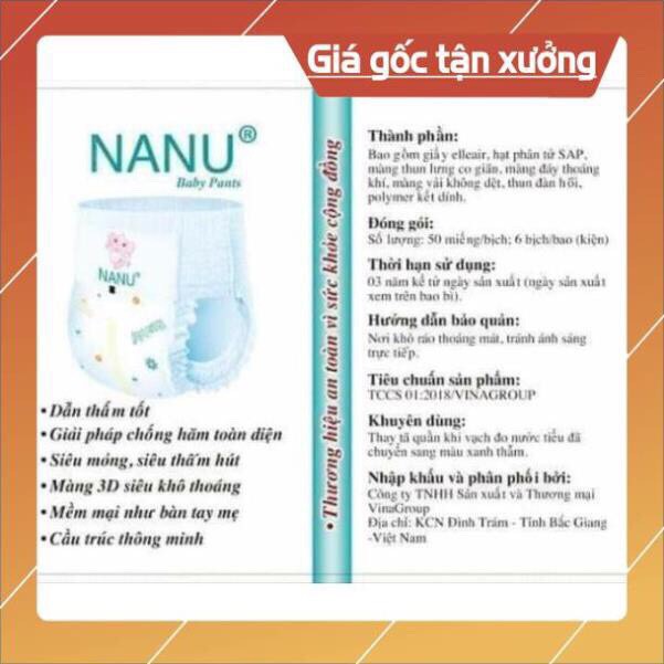 Combo bỉm quần nanu baby hàng bao bì mới M100/ L100/ XL100 /XXL100 /XXXL100 siêu tiết kiệm