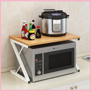 [HOT]re0564 Kệ để lò vi sóng khung sắt mặt gỗ  - Kệ lò vi sóng chữ z.